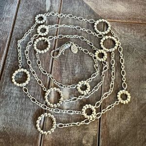 John Hardy Open Circle Stationed Long Chain Necklace in Sterling Silver